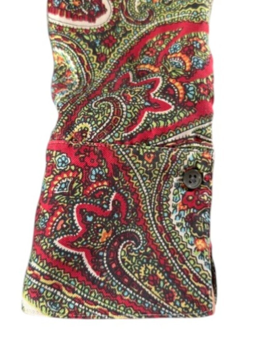 Talbots Women’s 100% Silk Blouse Paisley Print Button Front Collar V-Neck 14 EUC - Picture 11 of 16